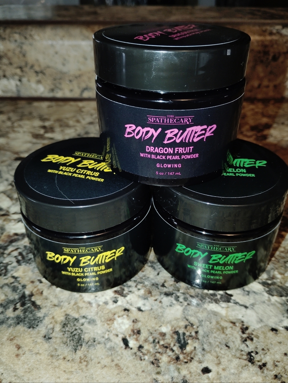 Luxury skincare body butter set includes yuzu citrus with black pearl powder New